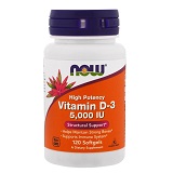 Vitamin D-3 5000IU, 120 капс Now